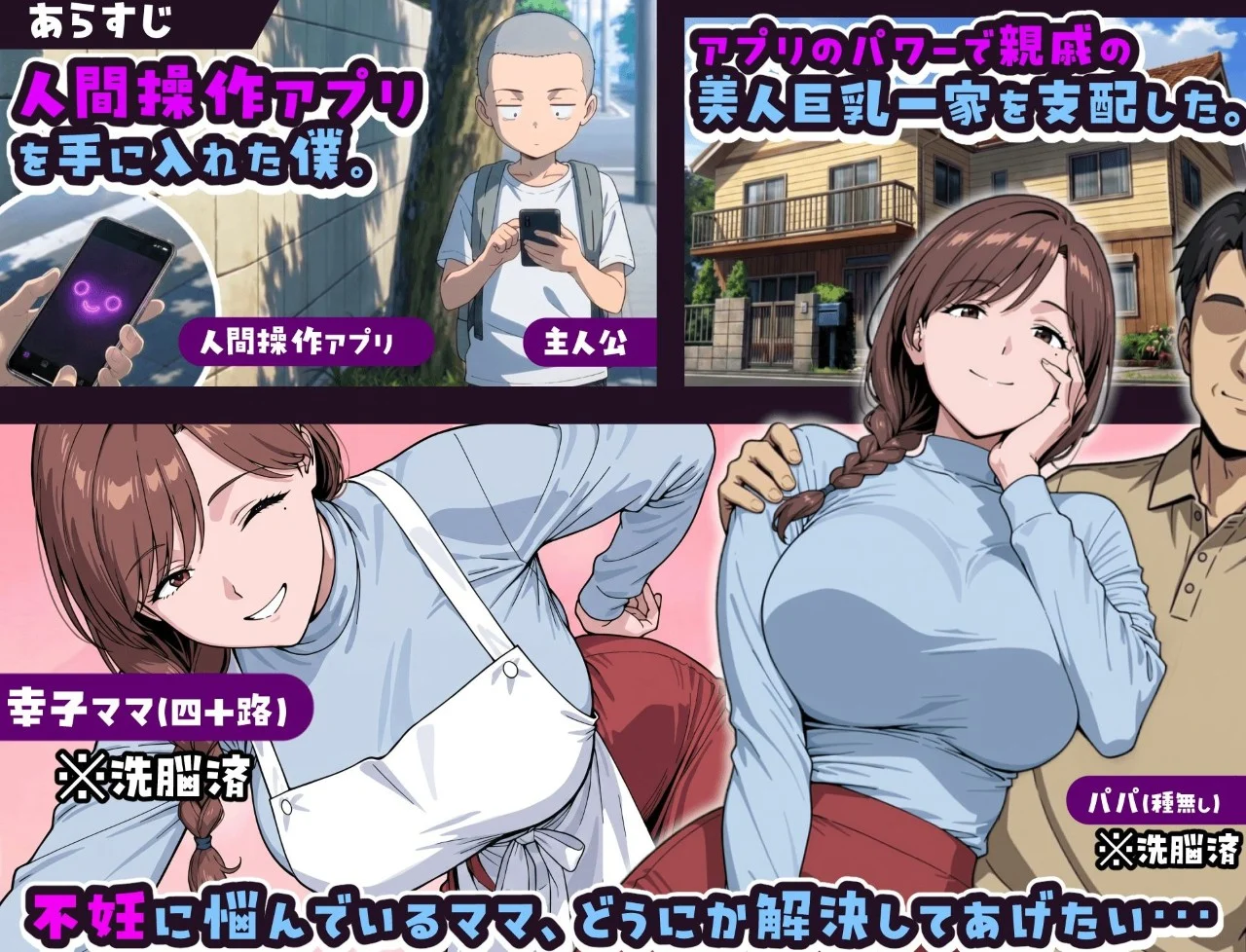 用人类操作App与角色造型家人造孩子的故事 人間操作アプリで角色造型ママと子作りする話 双端 AI汉化版 预览图