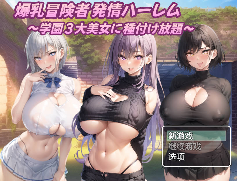 丰满身形冒险家的情绪开放群像互动 学园三大美女随意交配/丰满身形冒険者発情ハーレム～学園3大美女に種付け放題～Ver1.03 双端 AI汉化版 预览图